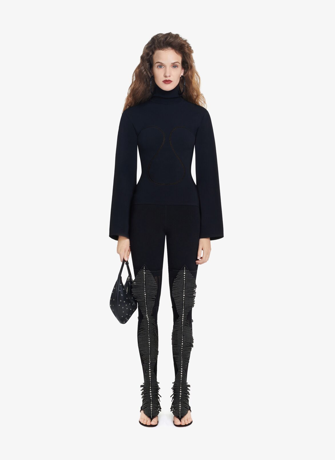 OPEN LACE LEGGINGS ALAÏA BLACK OPEN LACE LEGGINGS